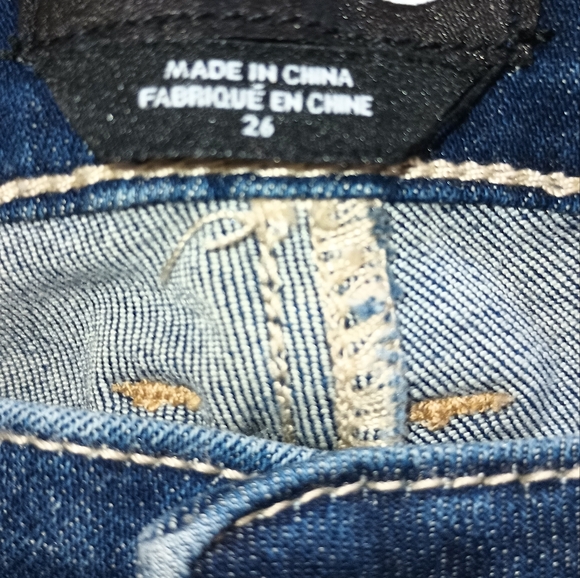 Bebe Rhinestone & Distressed Jeans - Picture 3 of 4